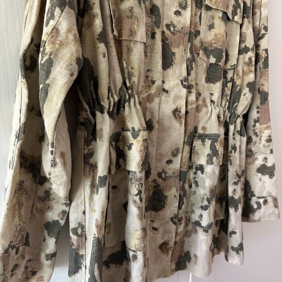 Rails Womens Fulton Camo Print Field Jacket Watercolor Camo Linen Lyocell Large - Picture 5 of 10